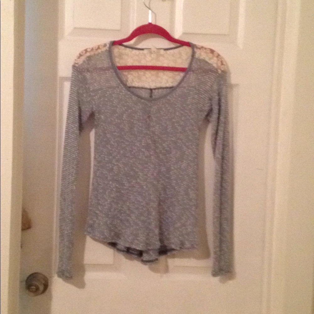 Blue and lace top
